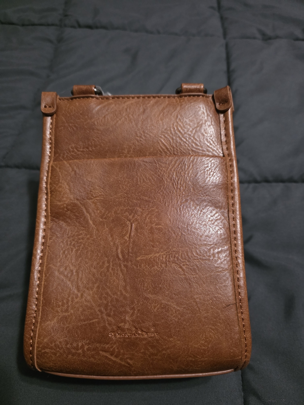 Wrangler Embossed Floral Leather Crossbody Bag - Brown - Picture 2 of 3